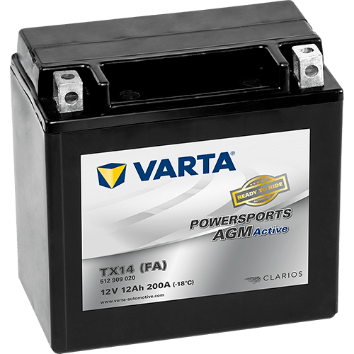 Powersports AGM Active 12V 12Ah 200A – TX14 (FA) | Motosiklet & ATV Aküsü