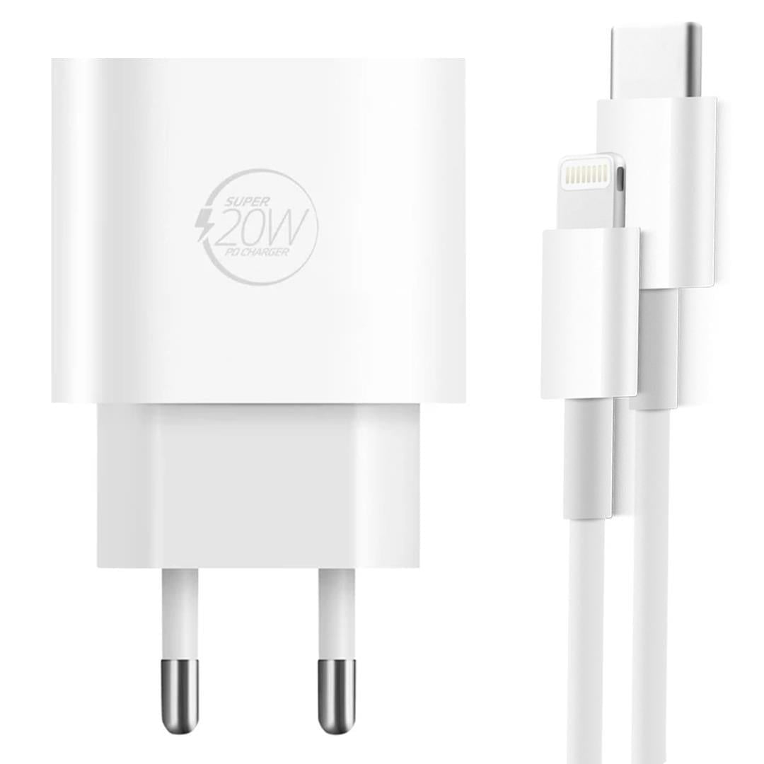 Powerway RXS20 Hızlı 20 Watt Type C To Lightning Şarj Aleti + Kablo