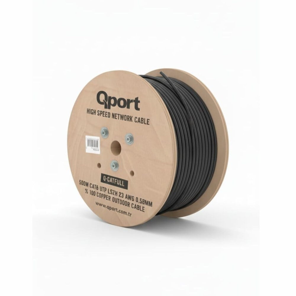 Qport Q-CATFULL 23AWG CAT6 500mt LSZH Outdoor %100 Saf Bakır Kablo