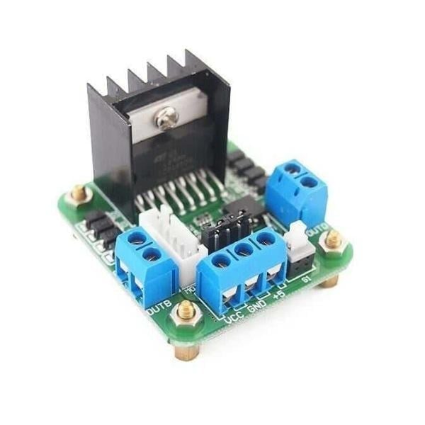 RC-10059 L298 Voltaj Regulatörlü Çift Motor Sürücü Kartı (Yeşil Pcb) - Arduino