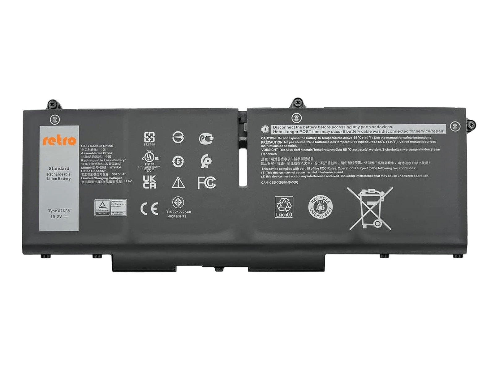 RETRO Dell Latitude 5530, 07KRV Notebook Bataryası - Ver.1 - 4 Cell