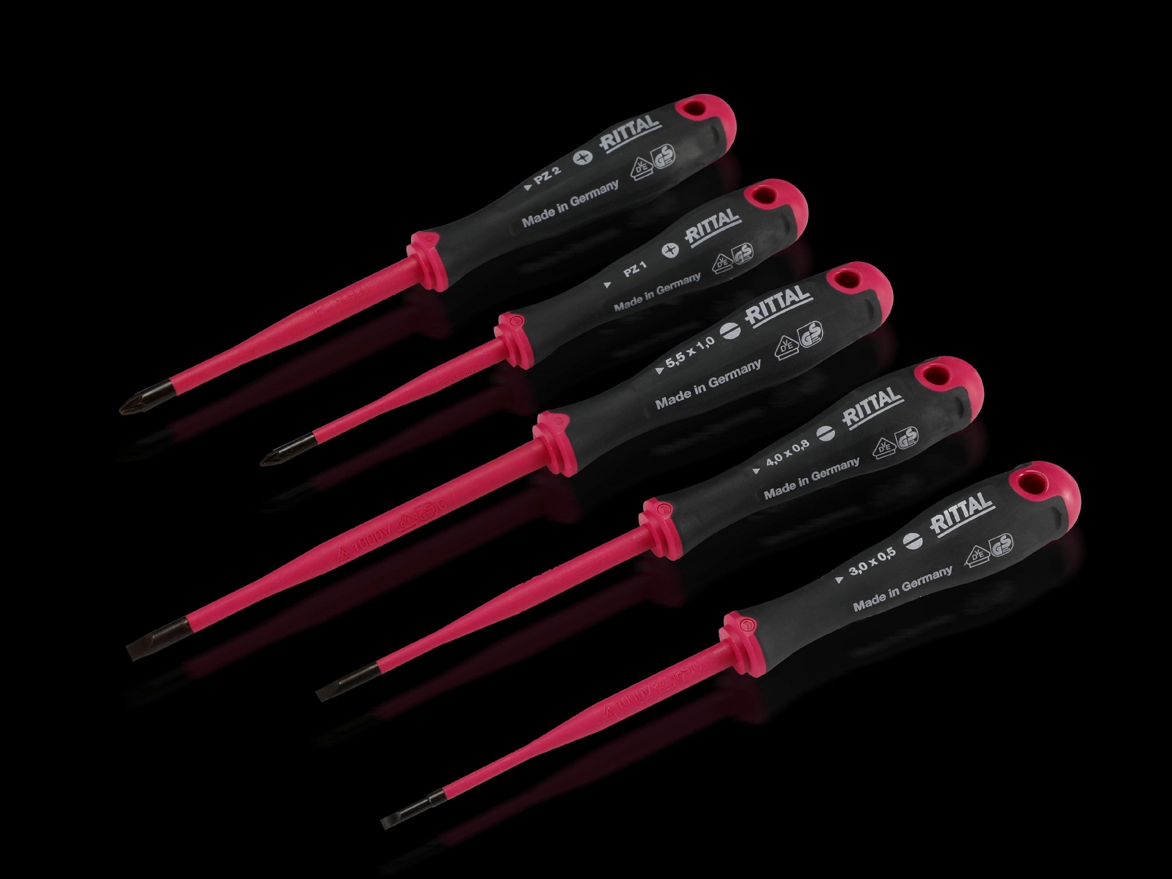 Rittal AS 4052211 Yalıtımlı Tornavida Seti 5 Parça 1000 V