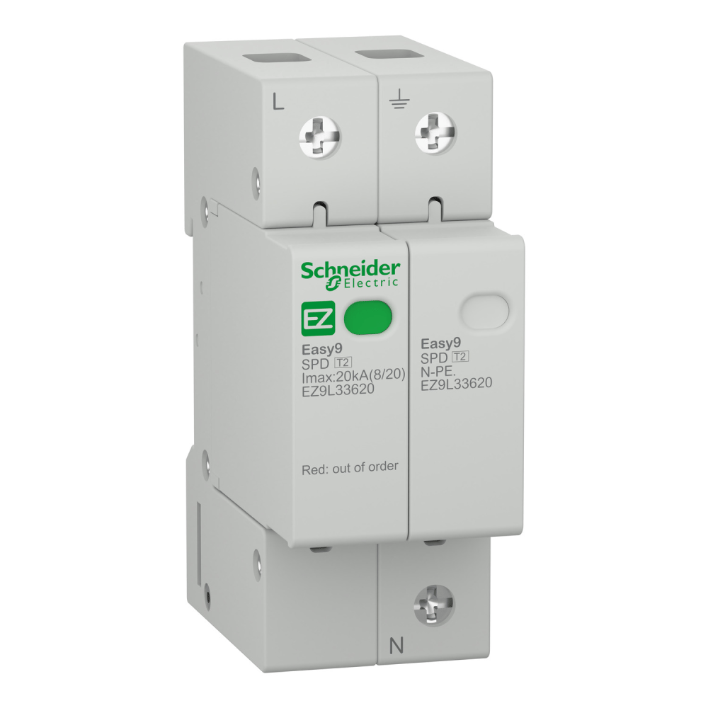 Schneider Electric EZ9L33620 Easy9 Kartuşlu Tip AG Parafudr 1P+N Tip 2 (C Sınıfı) 20 kA