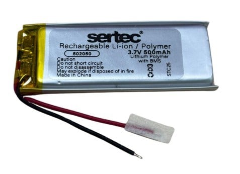 Sertec 502050 3.7V 500 MAh Li-Polymer Pil (Devreli/1.5A)