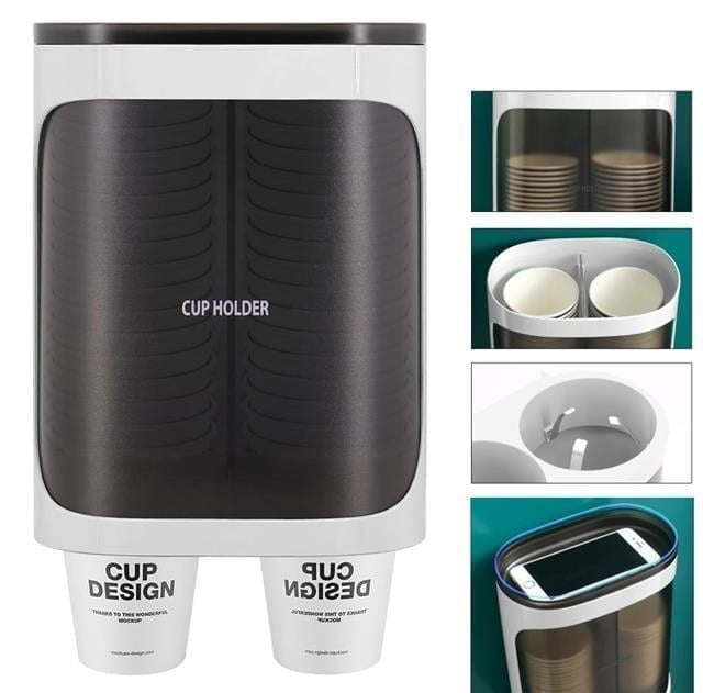 Sunup SN-27108 Kendinden Yapışkanlı Çiftli Plastik - Karton Bardak Dispenseri