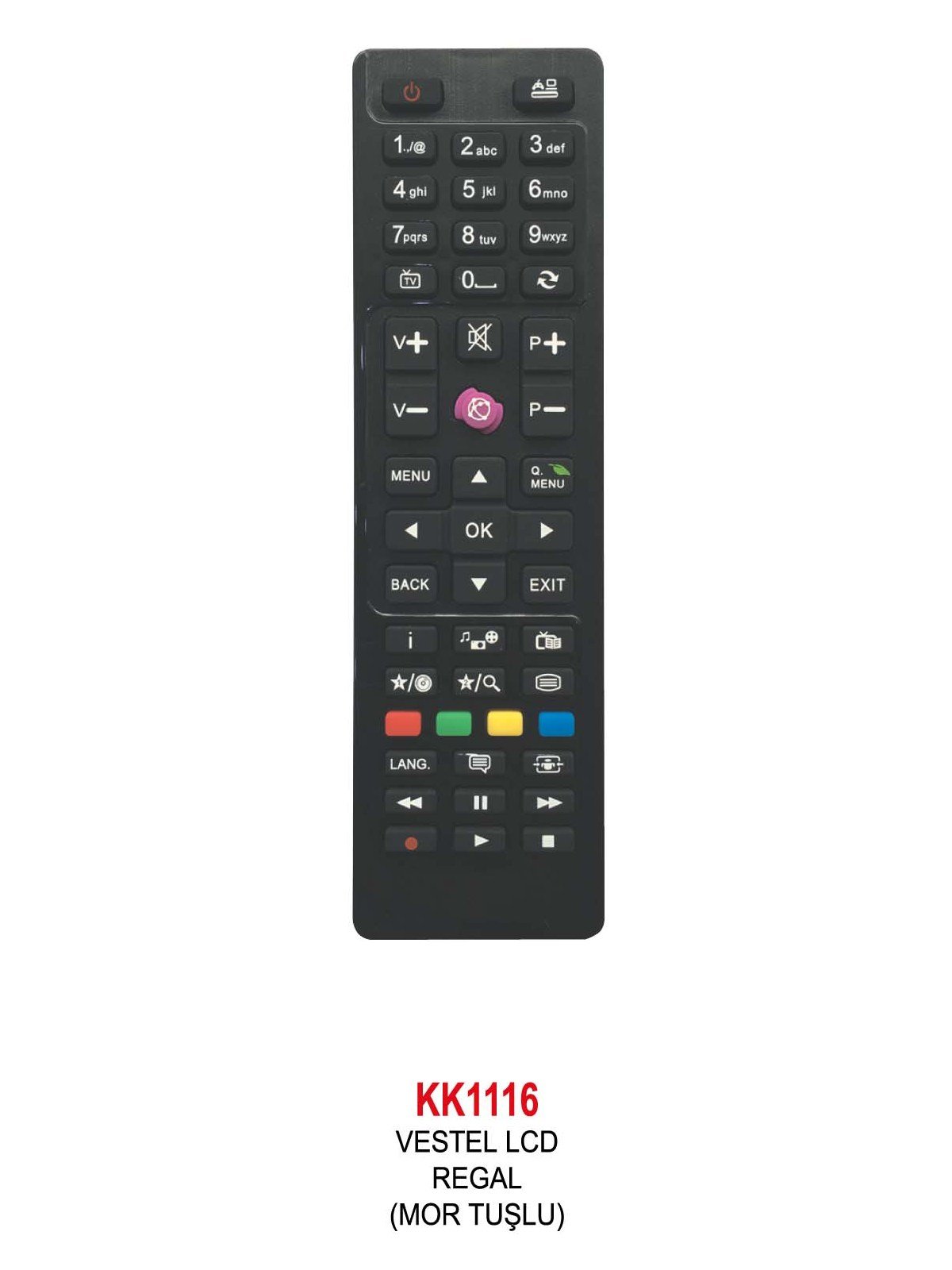 Swat KK1116 Vestel Küçük Kalıp Mor Tuş Lcd-Led Tv Kumandası