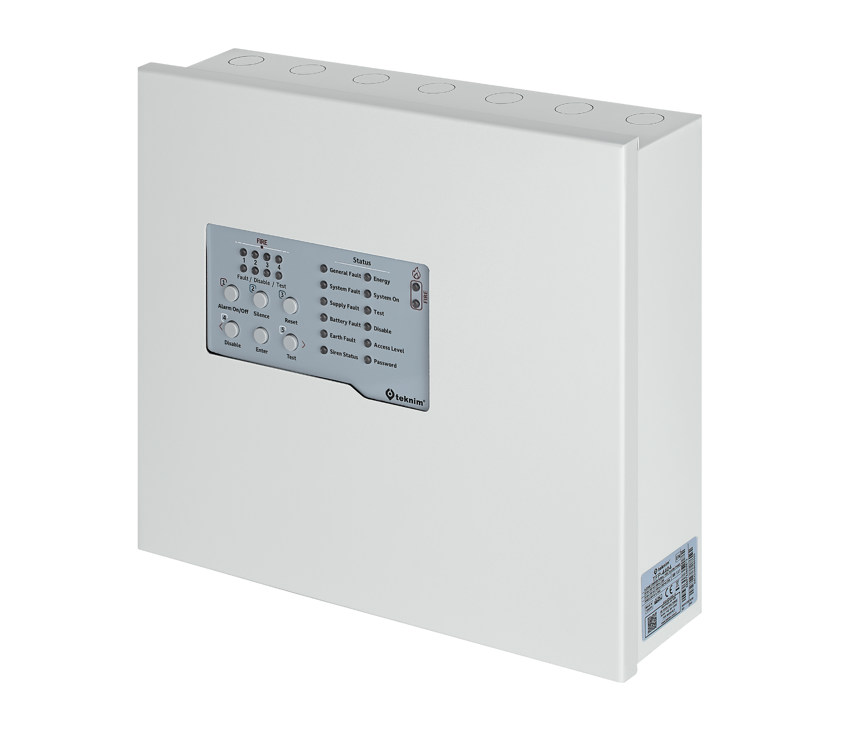 Teknim TFP-4404 - 4 Bölgeli Metal Kasa Konvansiyonel Yangın Alarm Paneli