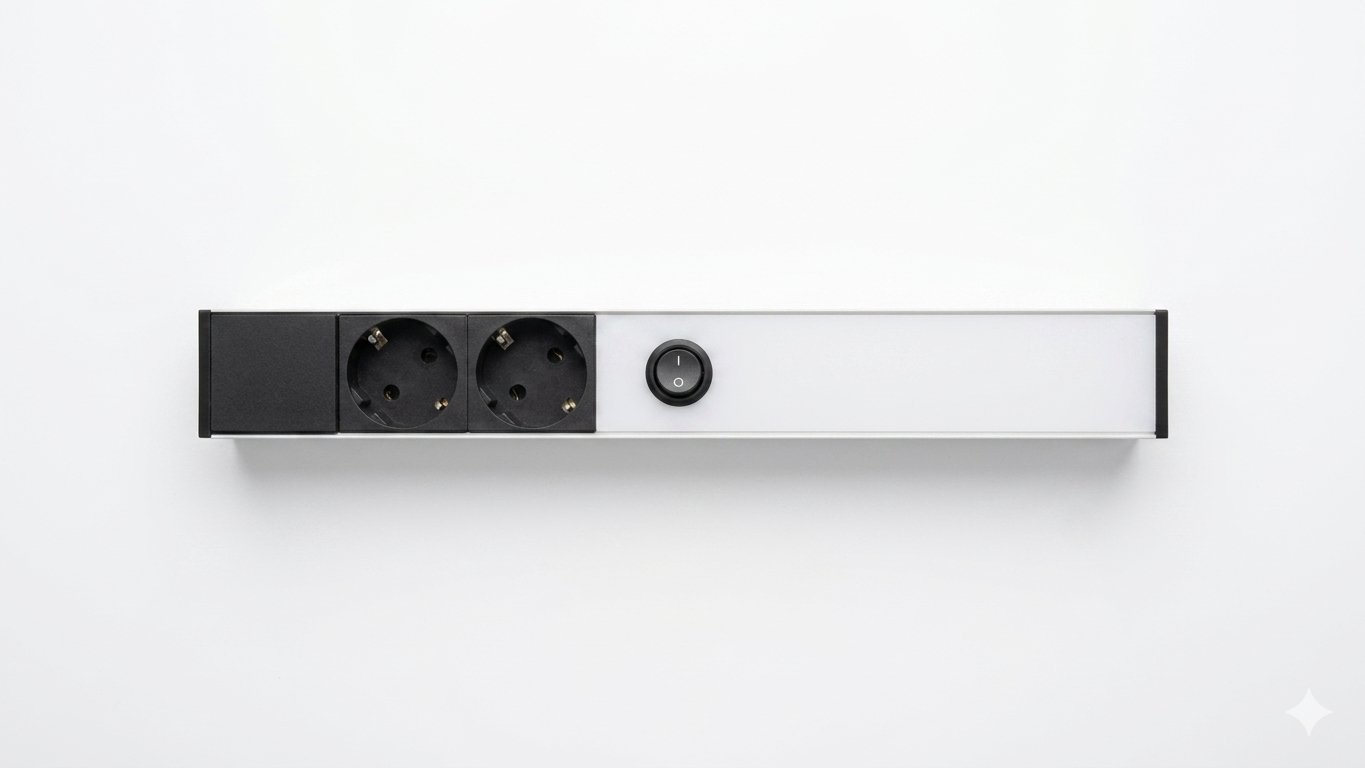 Tempa LMARS0011140 Mıknatıslı Pano Aydınlatması 220V LED + Anahtarlı + 2 Prizli 1U 32cm 11W