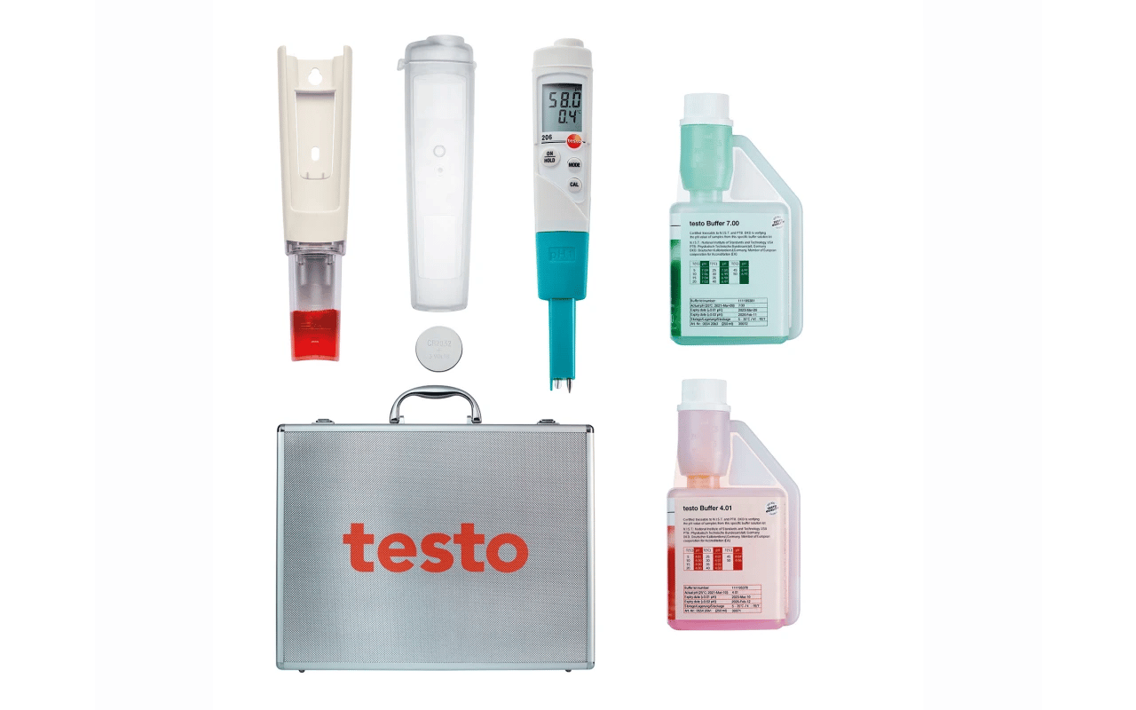 Testo 206 pH1 – Tek Elle Kullanılabilen pH/Sıcaklık Ölçüm Cihazı Başlangıç Seti | 0563 2065