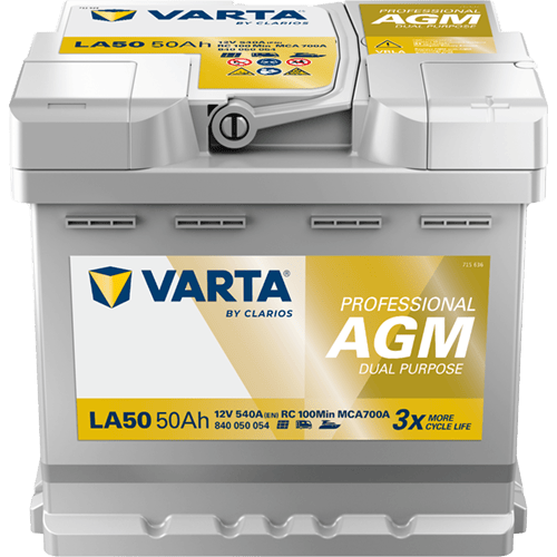 VARTA Dynamic AGM 12V 50Ah 540 CCA – Start-Stop ve xEV Uyumlu Akü