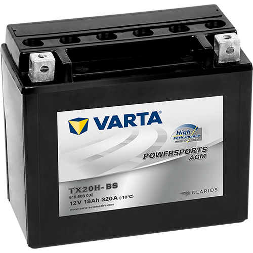 VARTA Powersports AGM High Performance 12V 18Ah 320A – TX20H-BS | Motosiklet & ATV Aküsü