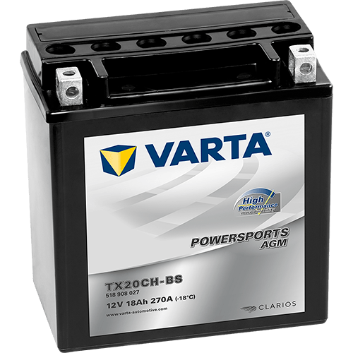 VARTA Powersports AGM High Performance 12V 18Ah 270A – TX20CH-BS | Motosiklet & ATV Aküsü