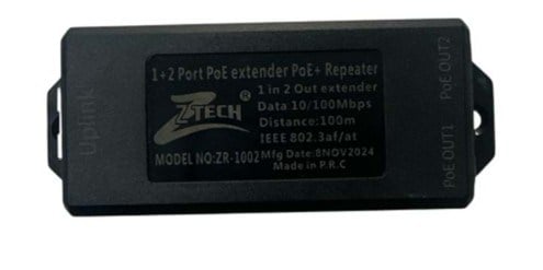 Ztech ZR-1002 30W 100 mt 1 in 2 out PoE Extender
