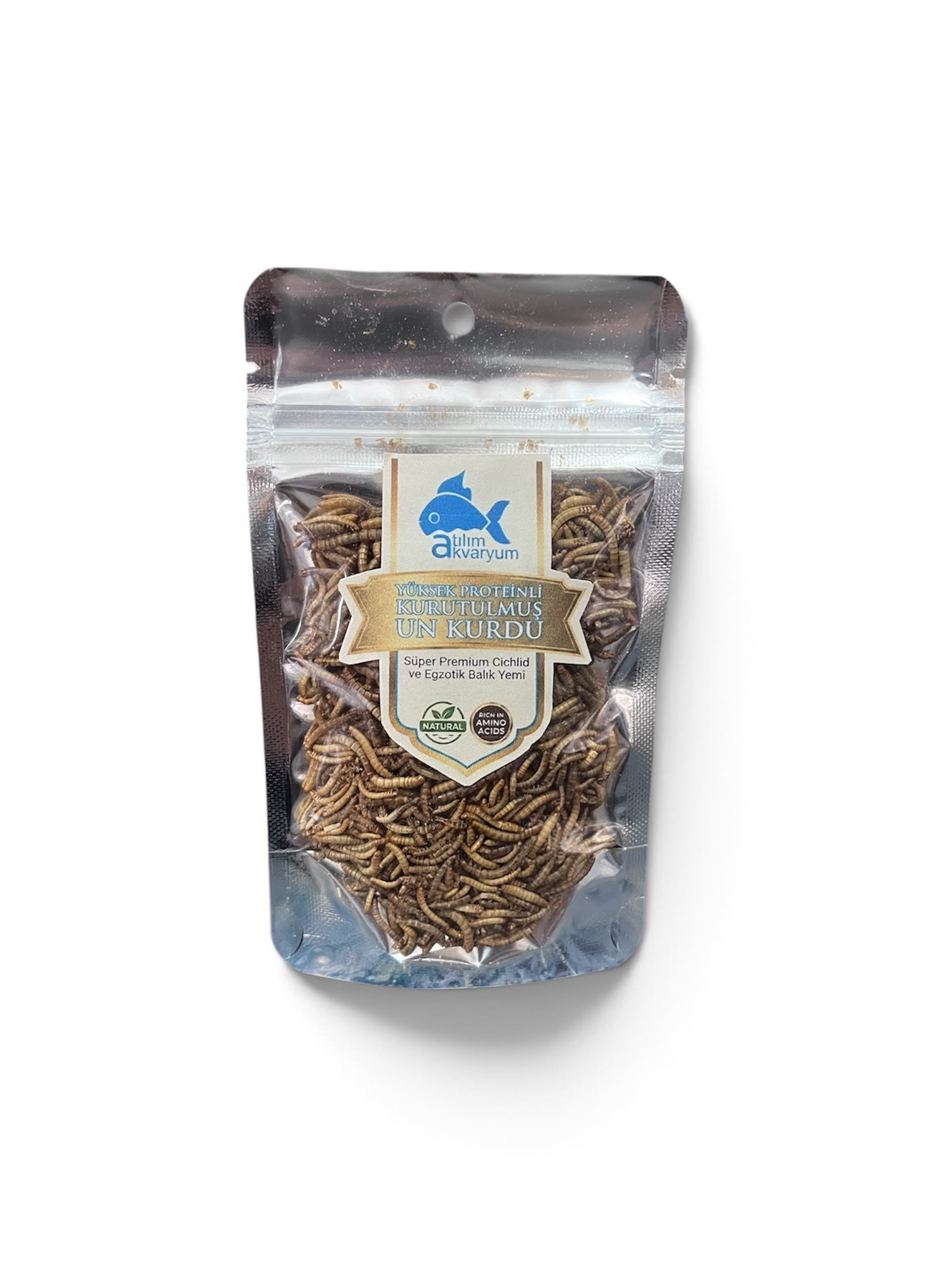 Kurutulmuş MealWorms Un Kurdu Balık Yemi 10 Gram 