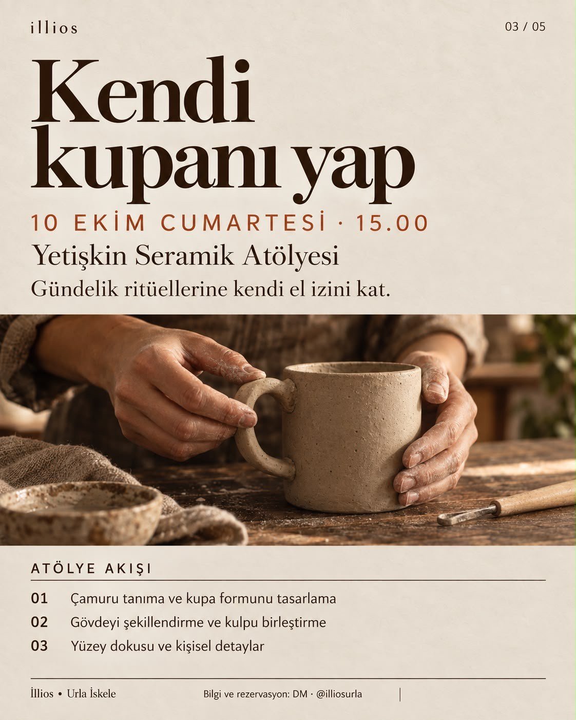 Yetişkin Seramik Atölyesi - Kendi Kupanı Yap 