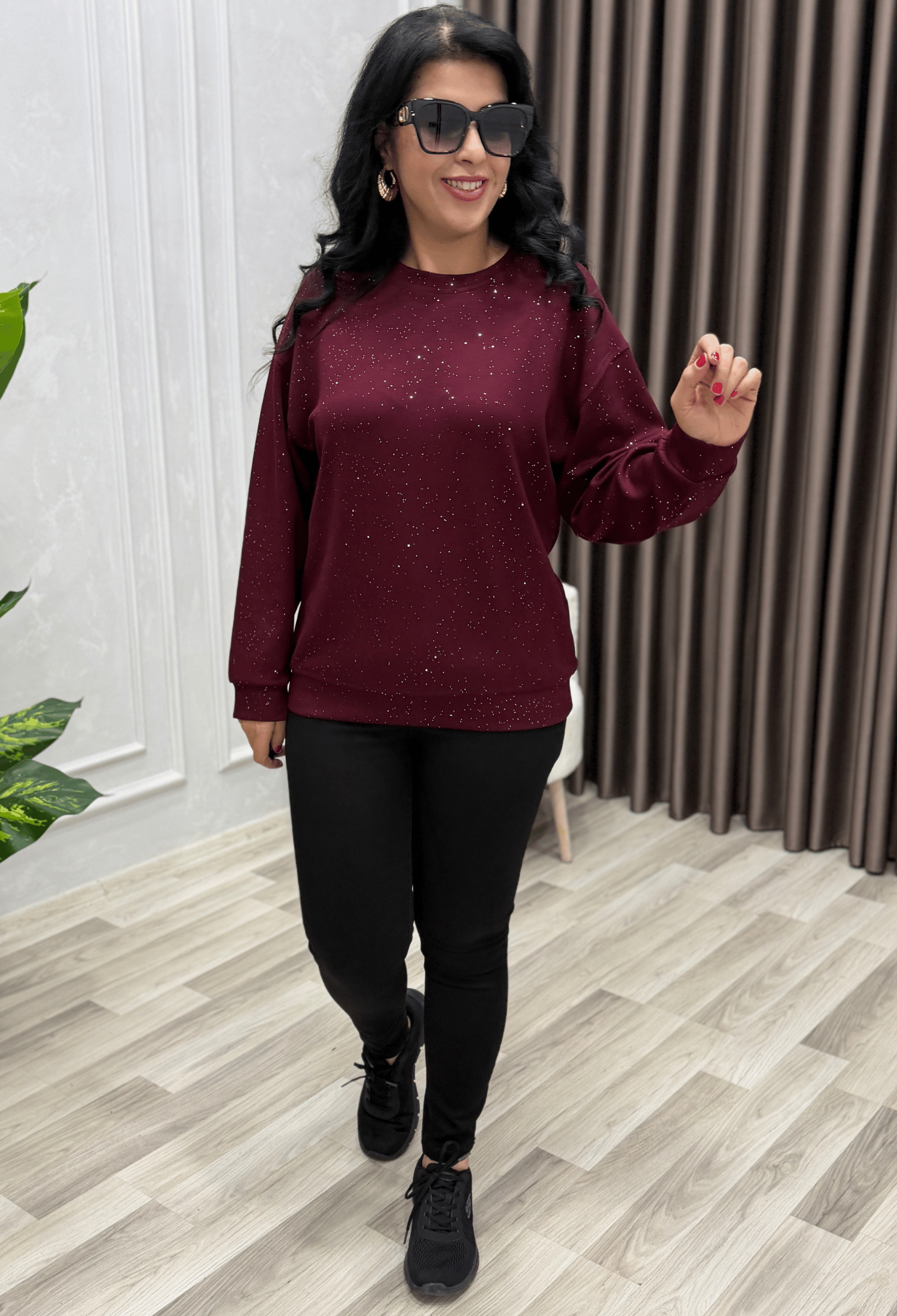 AURA SHIMMER SWEAT BORDO