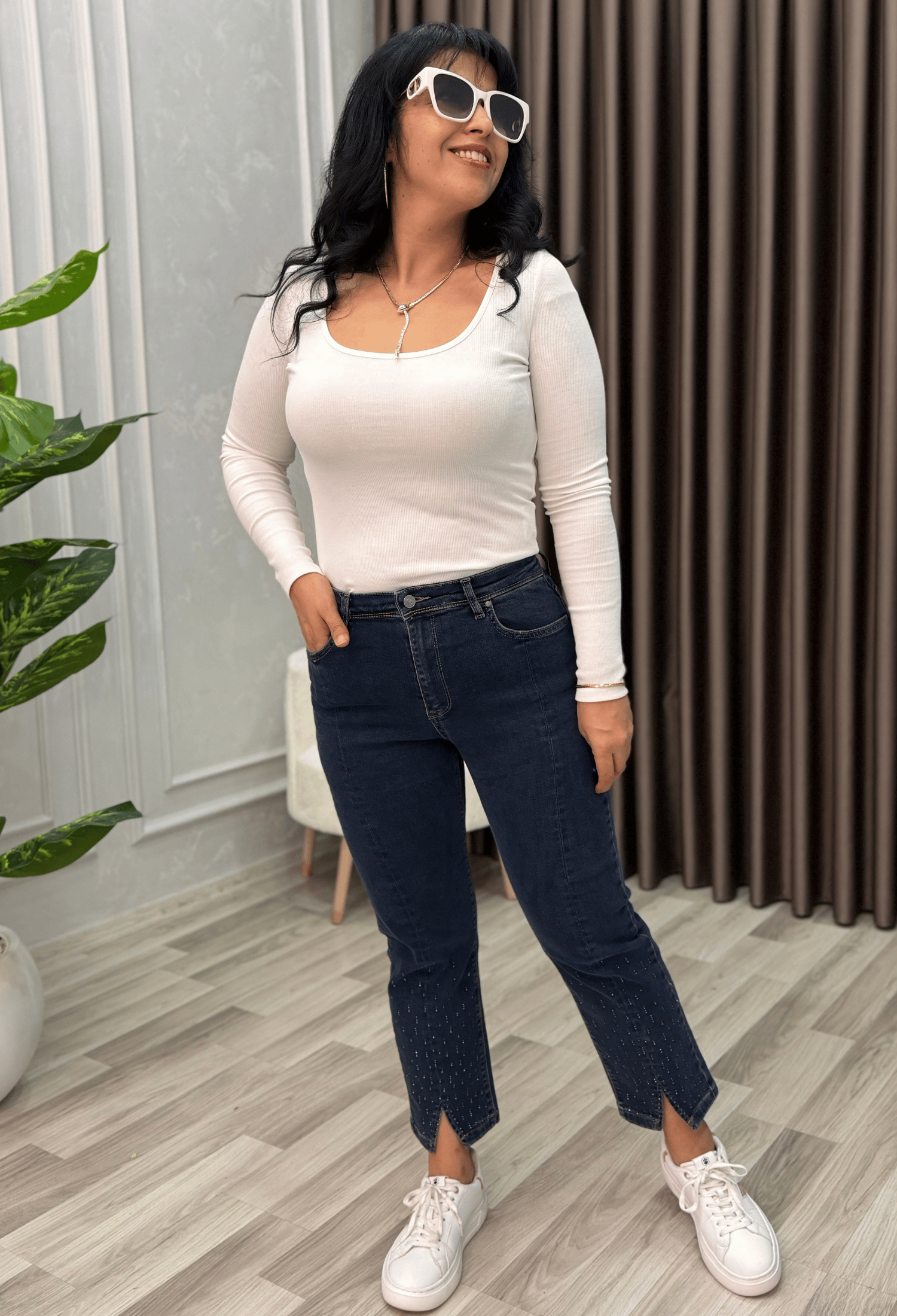 DIAMOND TOCH DENIM YIRTMAÇ PAÇA LACİVERT