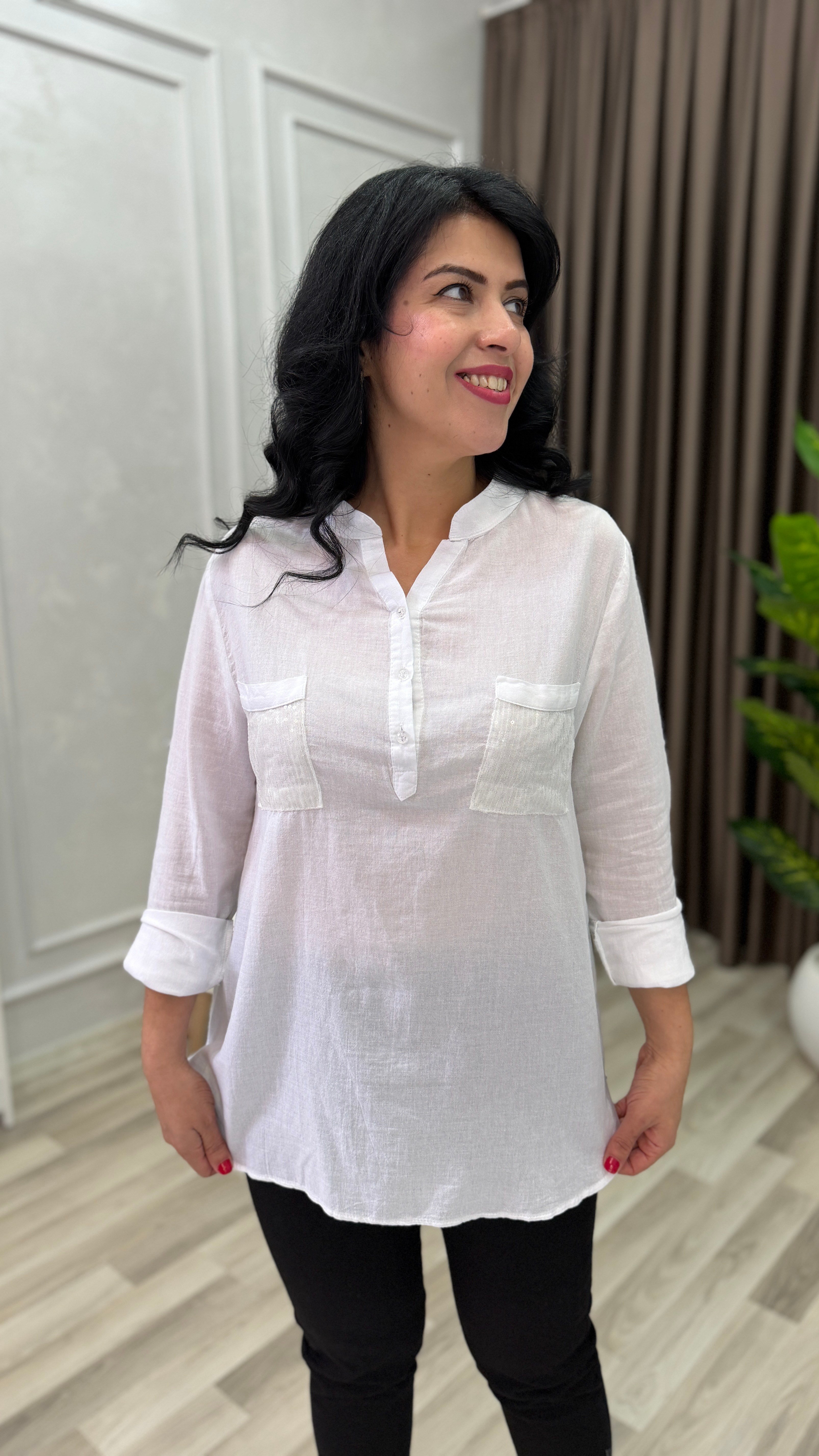 ELEGANZA COMFORT BLUZ BEYAZ