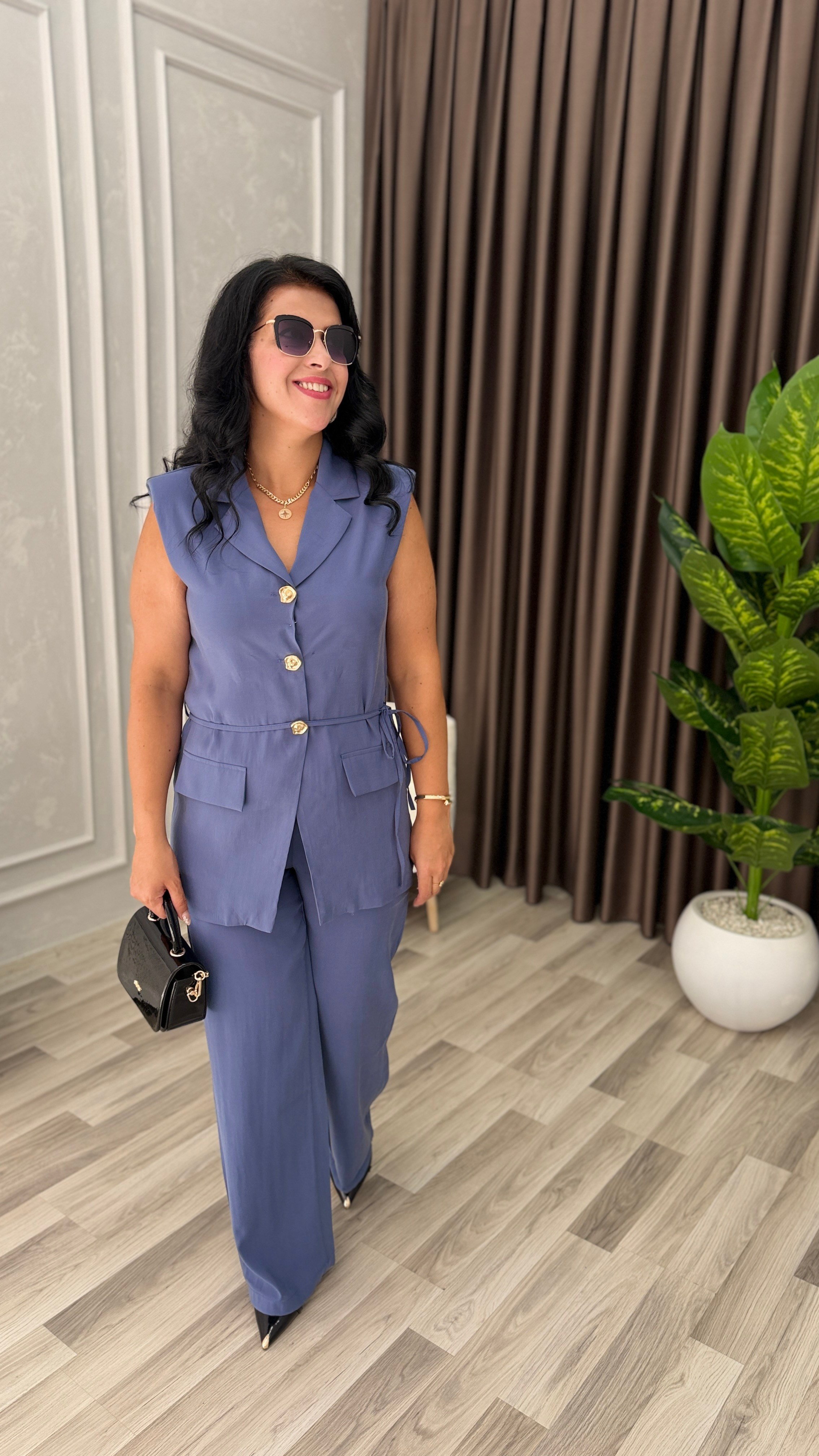 LINA SOFT TENSEL TAKIM İNDİGO MAVİ