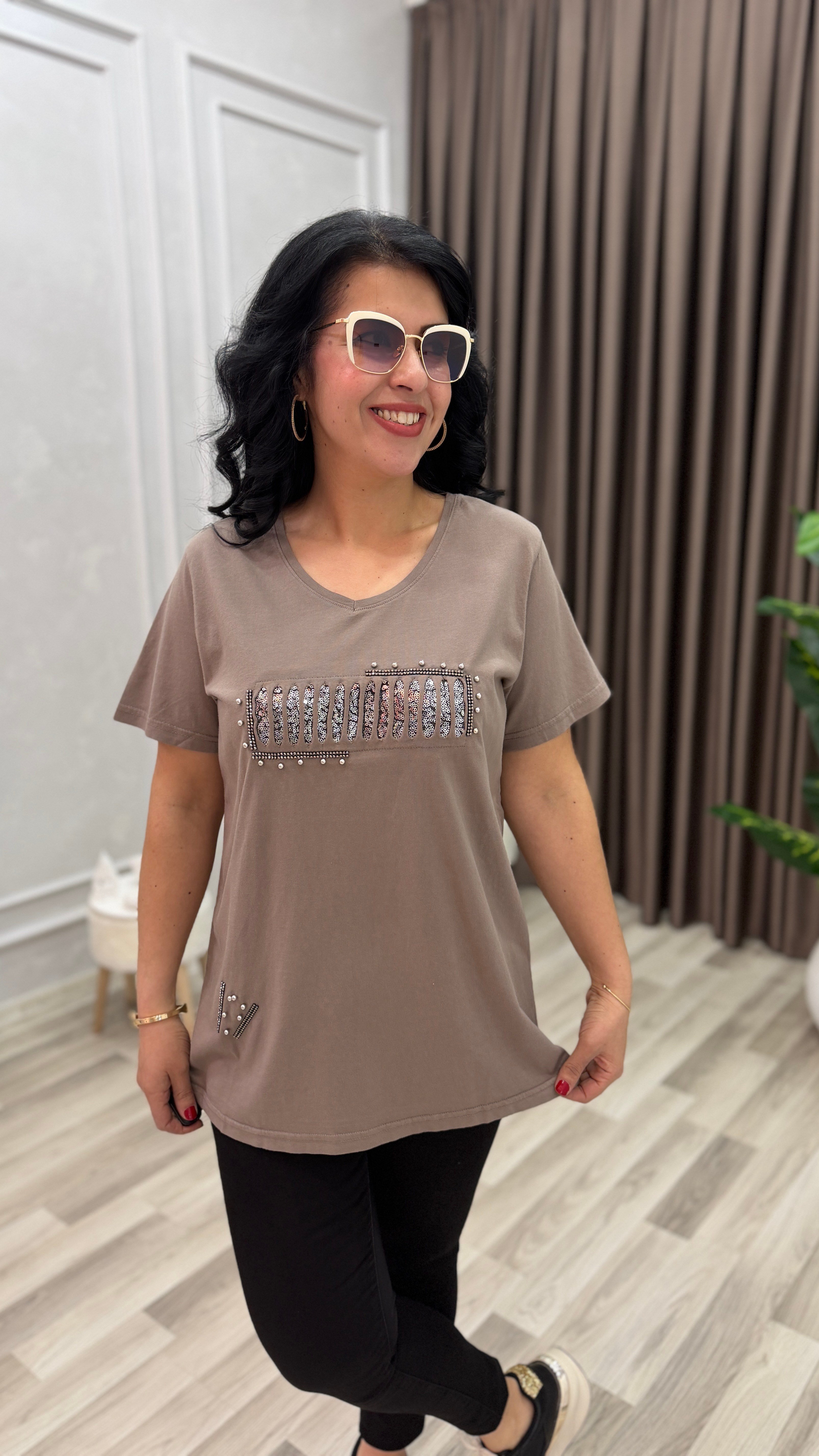 MONA BELLA DROP & PAYET TSHIRT VİZON