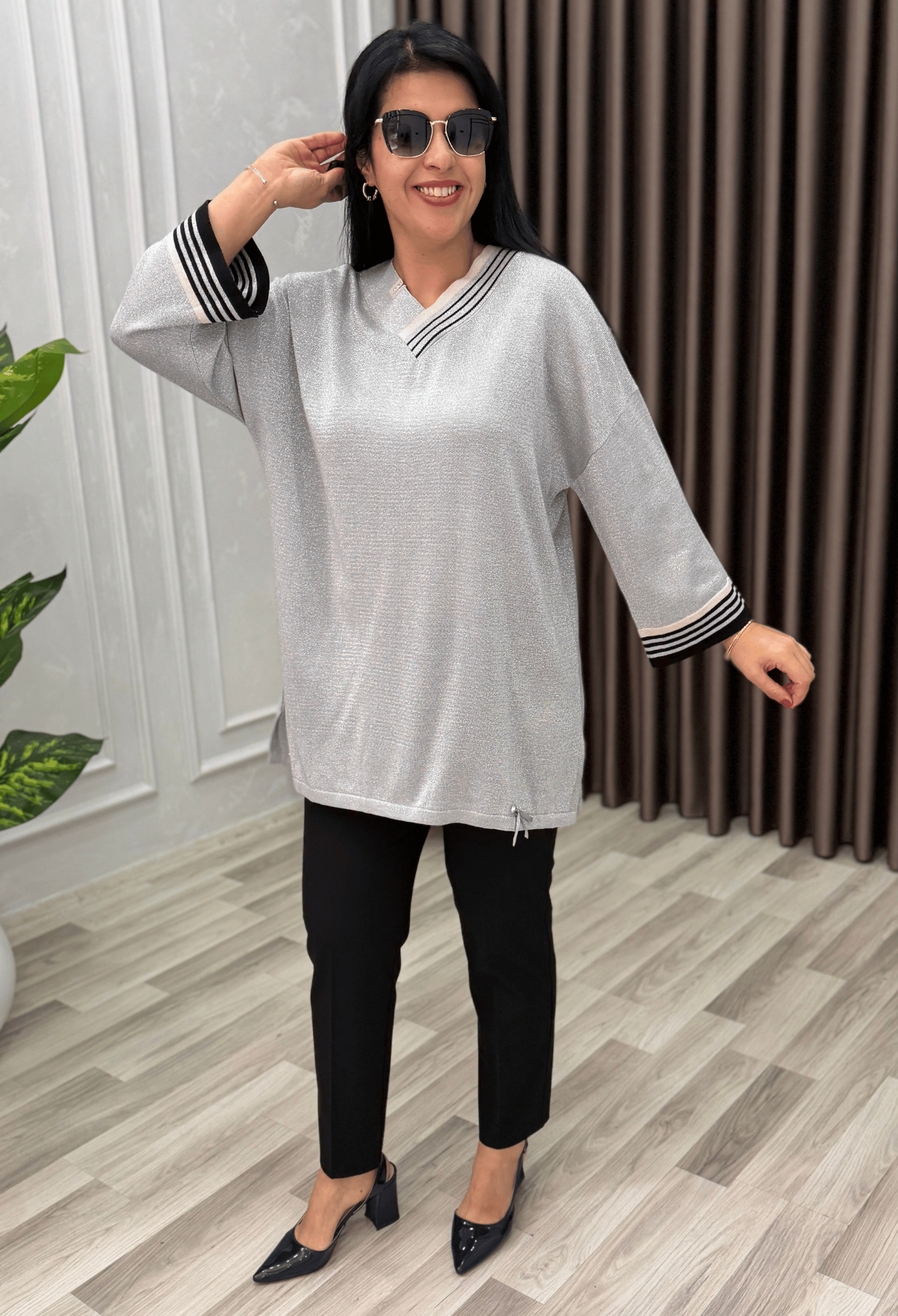 NADIA ELİT TRİKO BLUZ GRİ
