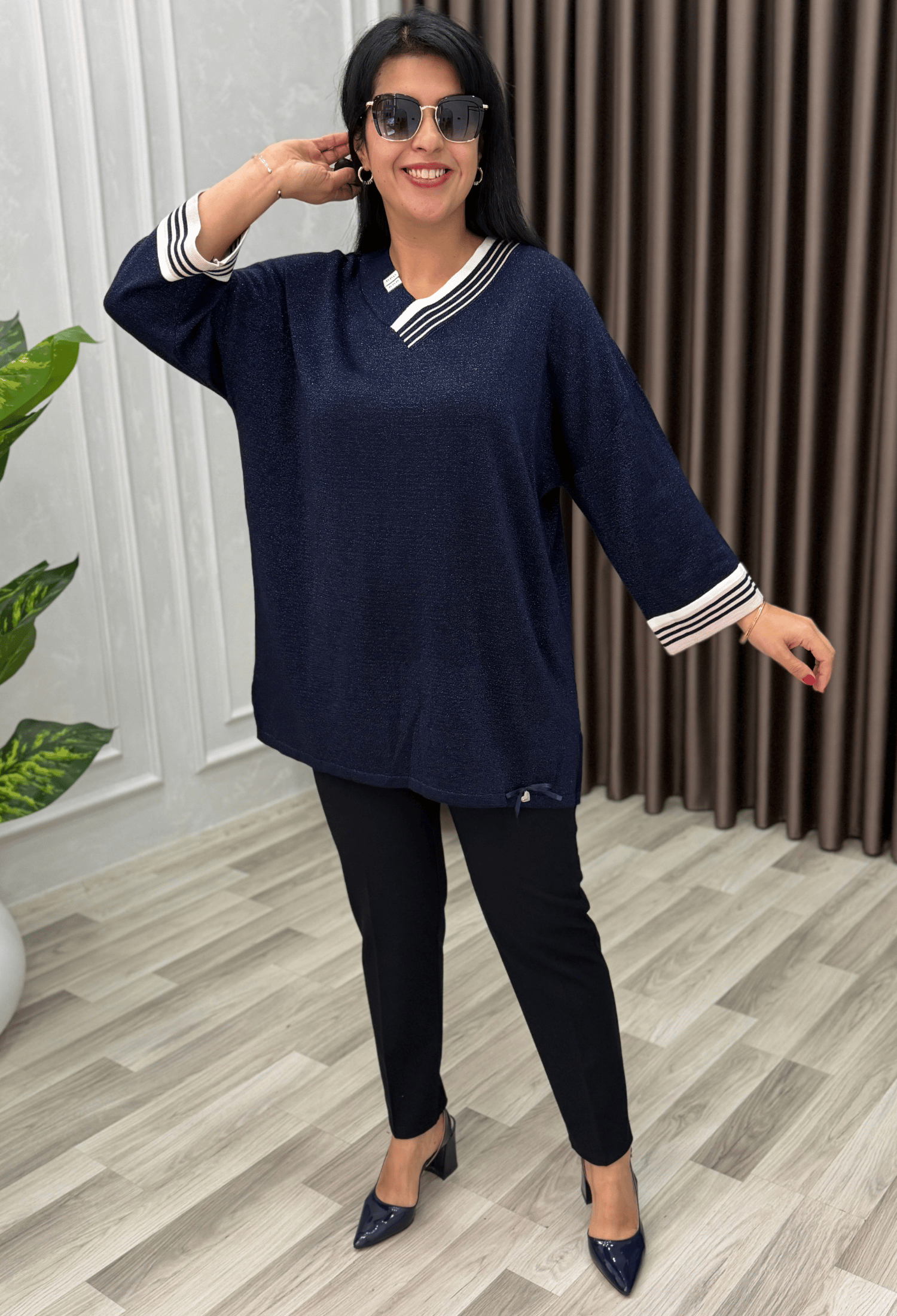 NADIA ELİT TRİKO BLUZ LACİVERT