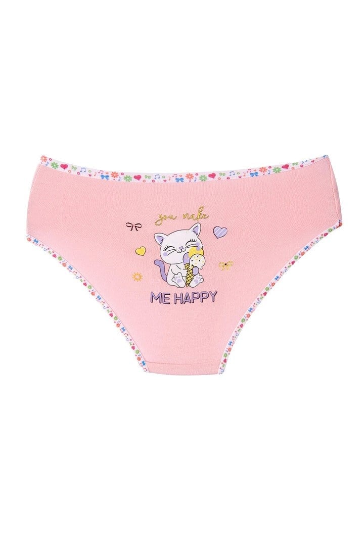 Tutku  Kız Çocuk Elastanlı Arkası Baskılı Slip Külot TKC0833