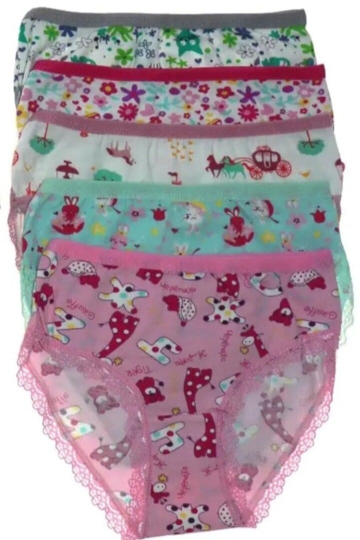 Tutku  Kız Çocuk Elastanlı Emprime Bato Slip Külot TKC0840