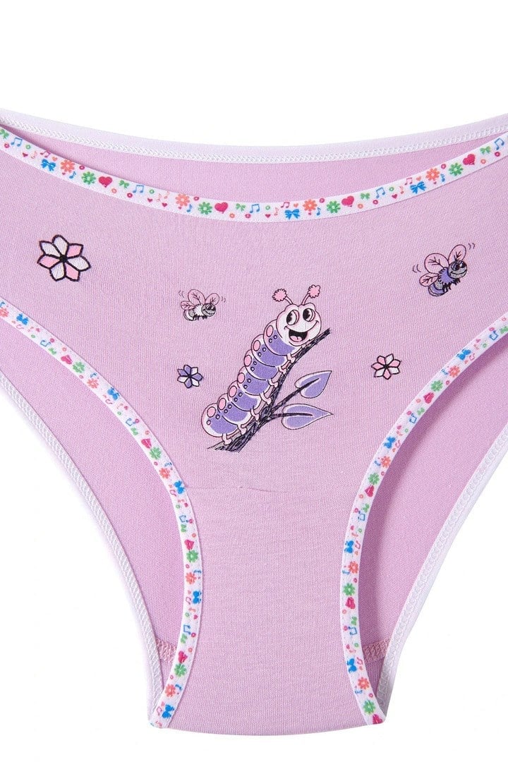 Tutku  Kız Çocuk Elastanlı Önü Baskılı Slip Külot TKC0832
