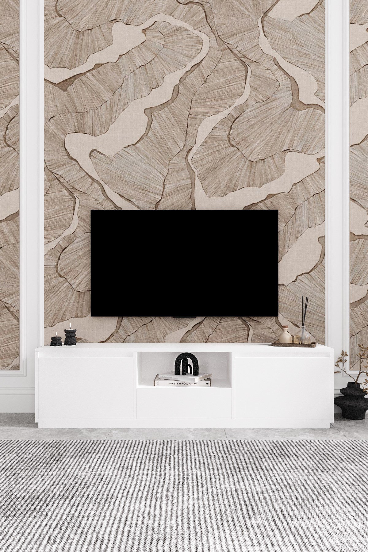 Vanguard 3 Kapaklı Tv Ünitesi 160 cm - Beyaz
