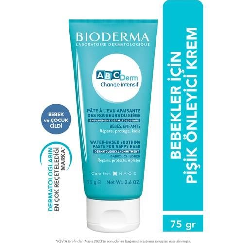 ABCDerm Change Intensif Bebek Pişik Önleyici Su Bazlı Krem Hassas, Alerjik ve Kuru Ciltler 75 gr