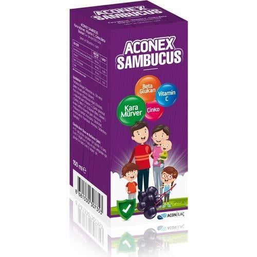 Acon İlaç Aconex Sambucus Kara Mürver+Beta Glucan+C Vitamini+D Vitamini
