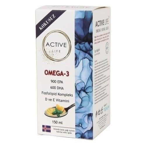 Active Life Omega 3 Fosfolipid Kompleksi Içerikli Likit 150 ml  Şurup