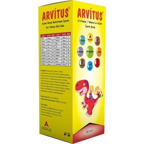 Activus Arvitus 12 Vitamin 7 Mineral ve Arjinin Içeren Şurup