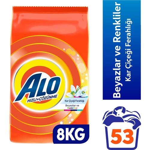 Alo 8 Kg Kar Çiçeği Ferahlğı Beyazlar ve Renkliler Hızlı Çözülme  Toz Deterjan