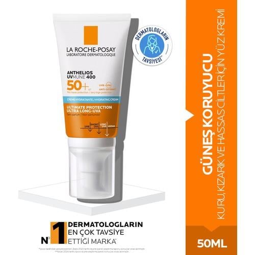 Anthelios Uvmune 400 Spf 50+ Güneş Koruyucu- Kuru, Kızarık ve Hassas Ciltler İçin Yüz Kremi 50 ML