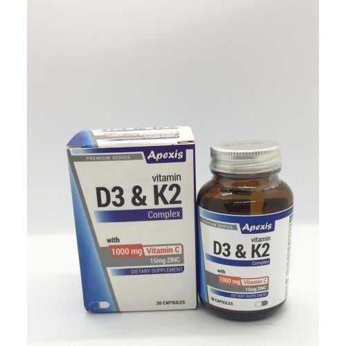 Apexis D3K2 C Vitamini 1000 mg + Zinc 30 Kapsül