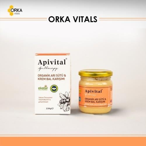 Apivital Organik Arı Sütü & Krem Bal Karışımı 220 g