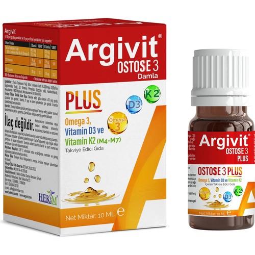 Argivit Ostosse3 Plus Omega 3 ve Vitamin D3 Içeren Takviye Edici Gıda 10 ml