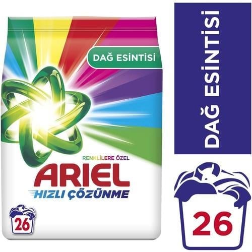 Ariel Dağ Esintisi Renklilere Özel 4 Kg Toz Çamaşır Deterjanı