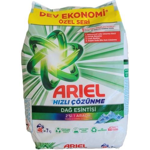 Ariel Hızlı Çözünme Dağ Esintısı Beyaz ve Renkliler Için 7 kg 46 Yıkama