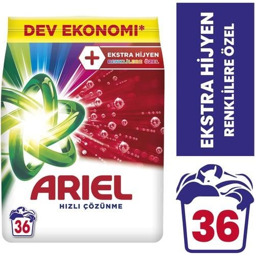 Ariel Toz Çamaşır Deterjanı 5,5 kg - 36 Yıkama, Standart Aroma, Renkli Kıyafetler İçin Özel, Ekstra Hijyen