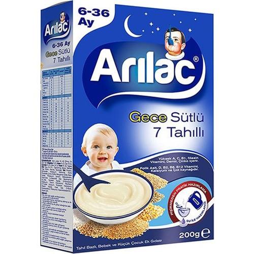 Arılac Gece Sütlü 7 Tahıllı Bebek ve Küçük Çocuk Ek Gıdası 200 gr