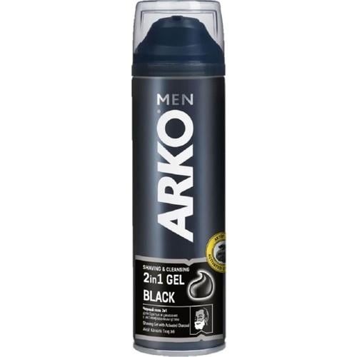 Arko Men Aktif Kömürlü Traş Jeli 2in1 200 ml Ferahlatıcı Koku ile Tıraş ve Temizlik