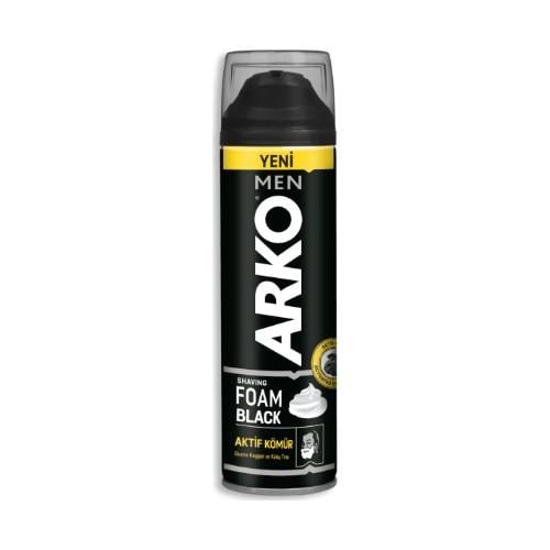 Arko Men Black Aktif Kömür Tıraş Köpüğü 200 ml Rahat Tıraş ve Cilt Bakımı Sağlar