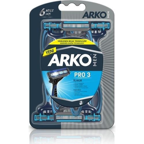 Arko Men Pro 3 Bıçaklı Tıraş Bıçağı 6'lı