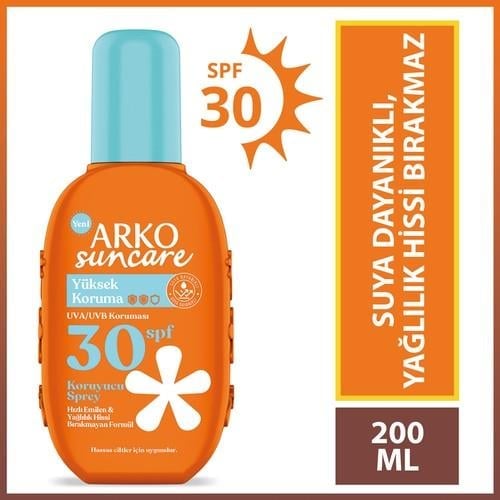 Arko Suncare SPF30+ Yüksek Korumalı Vücut Güneş Spreyi 200 ml