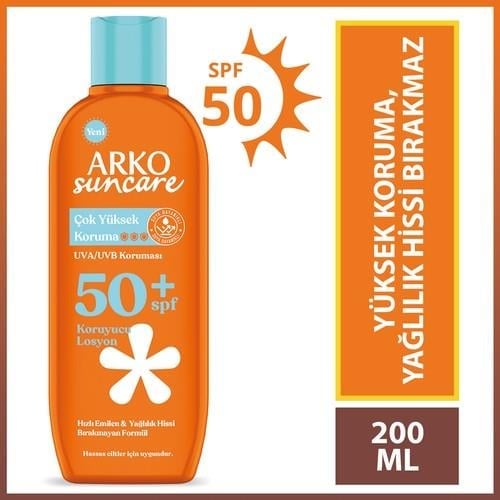Arko Suncare SPF50+ Çok Yüksek Korumalı Vücut Güneş Losyonu 200 ml