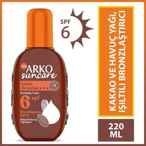 Arko Suncare Spf6 Bronzlaştırıcı Güneş Yağı Sprey 220 ml