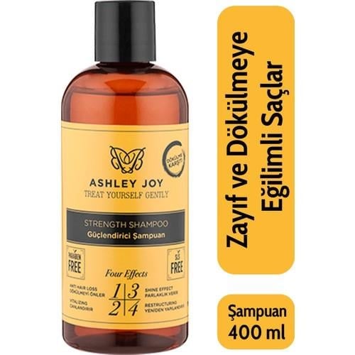 Ashley Joy Dökülme Karşıtı Güçlendirici Şampuan 400 ml Tüm Saç Tipleri için Parabensiz